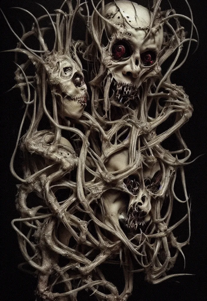 Prompt: an eerie uncanny hell with strange eerie magical scary creatures, horror, concept art, detailed, award - winning, cinematic, translucent neon, by emil melmoth