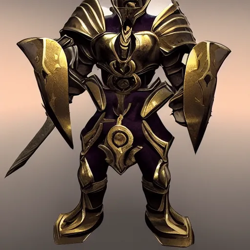 Image similar to animated armor that looks with a sun emblem on his chest, mid shot photo, style of magic the gathering, dungeons and dragons, fantasy, intimidating