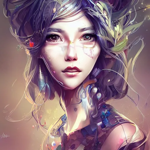 Image similar to biopunk geneticist, heroine, beautiful, playful smile, detailed portrait, intricate complexity, in the style of Artgerm, Kazuki Tanahashi, and Ross Tran, cel-shaded