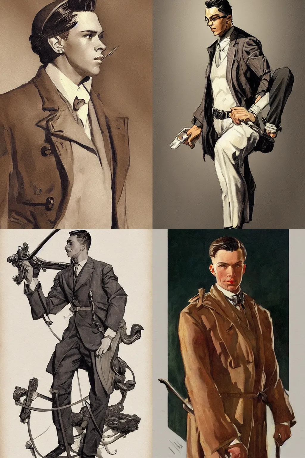 Prompt: “ male character art by joseph christian leyendecker ”