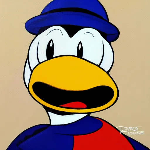 Image similar to modern abstract minimalist art of Donald Duck
