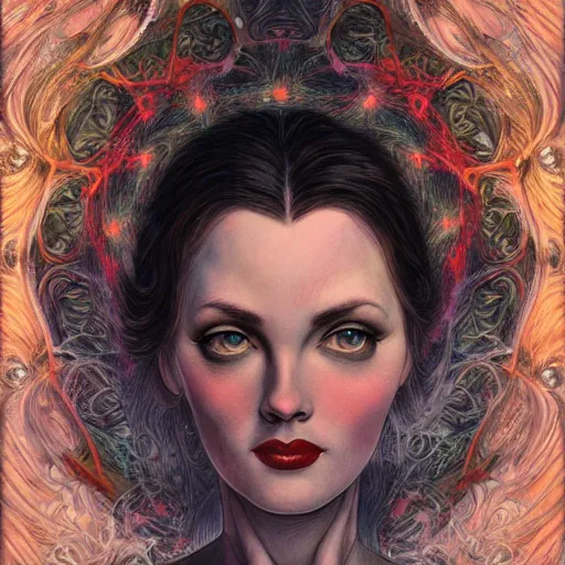 Image similar to a portrait in the style of anna dittmann and donato giancola and virgil finlay.