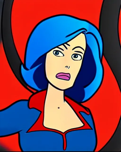 Image similar to an animation cel of dana scully, in the style of g. i. joe ( 1 9 8 3 )