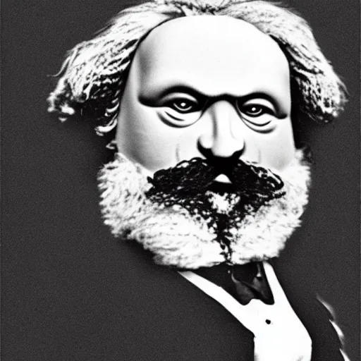 Image similar to karl marx as a muppet