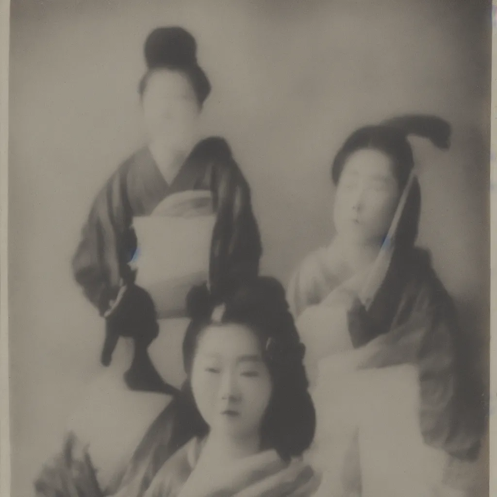 Prompt: Portrait Photograph of a Japanese Geisha Kodak X-Ray Film