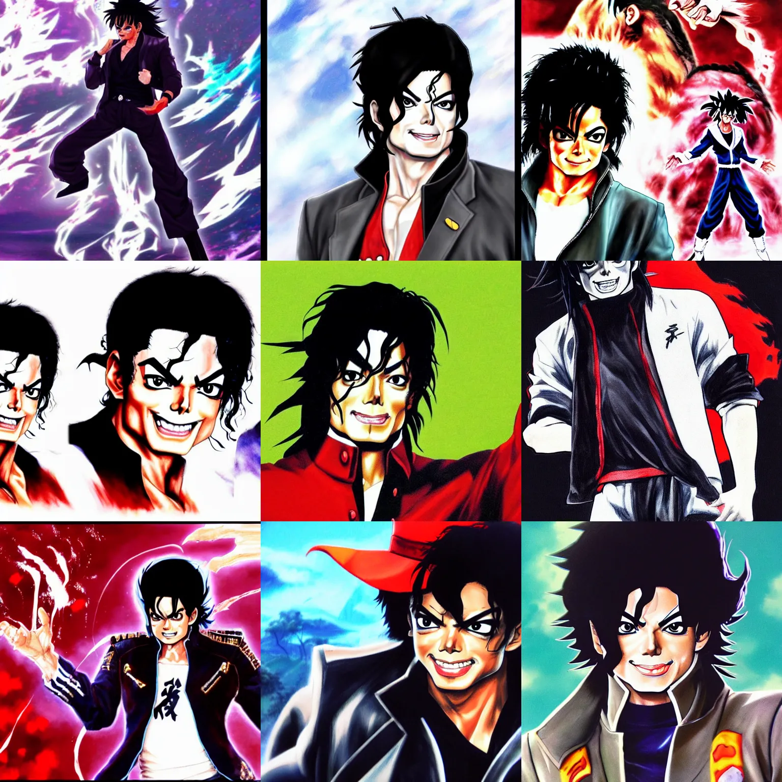 Prompt: michael jackson!!! full medium concept art of michael jackson!! as a dragon ballfighter character, beautiful landscape, 4 k anime character anime concept art ink by akira toriyama, artstation