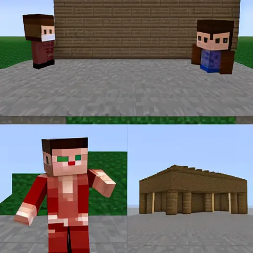 Prompt: postal guy in minecraft-n 6