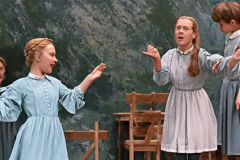 Prompt: still image from the sound of music by lucile hadzihalilovic, ultra detailed, finely detailed