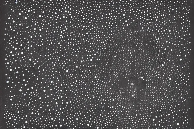 Image similar to face made out of planet, faceless people dark, dots, drip, stipple, pointillism, technical, abstract, minimal, style of francis bacon, asymmetry, pulled apart, cloak, hooded figure, made of dots, abstract, balaclava