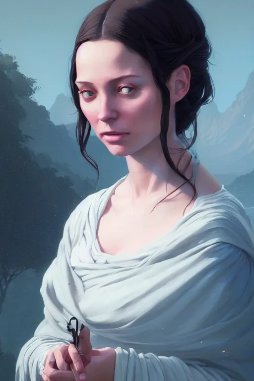 Prompt: beautiful portrait of a woman, negative no not mona lisa pose, gta v, stephen bliss, unreal engine, fantasy art by greg rutkowski, loish, rhads, ferdinand knab, makoto shinkai and lois van baarle, ilya kuvshinov, rossdraws, tom bagshaw, global illumination, radiant light, detailed and intricate environment