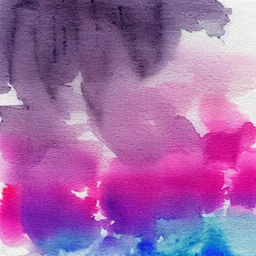 Prompt: pink white blue ombre, watercolor, wash, light, grainy