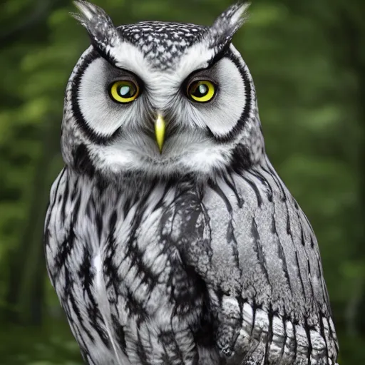 Image similar to eda the owl lady realistic photo, cinematic, unreal engine