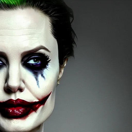 Prompt: Angelina Jolie as The Joker