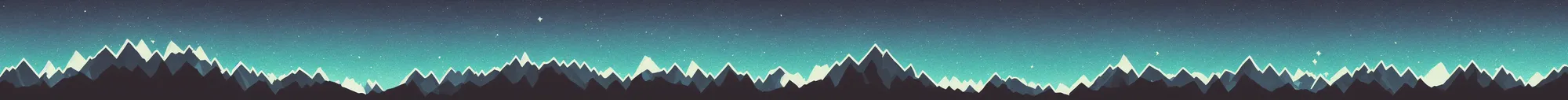Image similar to mountains, night sky, pixel art, parallax effect