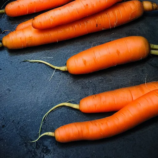 Image similar to high resolution photo of carrots, michelin star, food photography, instagram, trending
