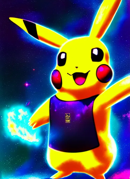 colorful pokemon pikachu-Artwork by @ tuman_69