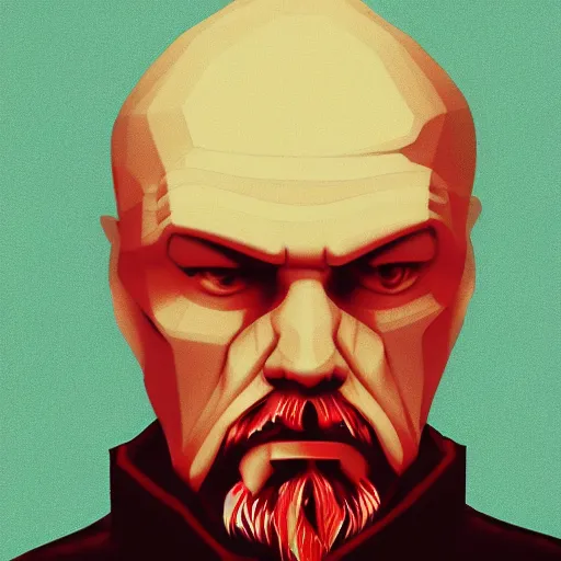 Image similar to cyberpunk vladimir lenin as the leader of a futuristic communist society, cybernetics, sharp lines, digital, artstation, colored in