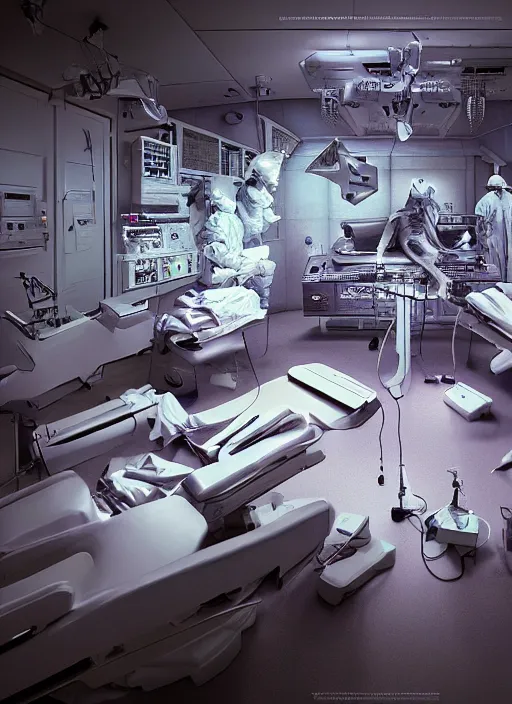 Image similar to cinematic shot epic, hyper realistic, mood lighting, fantasy, detailed operating room, highly detailed, super realistic, perfect lighting pixel sorting, style sheet