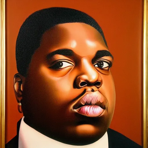 Prompt: a portrait of biggie smalls by matin klarwein