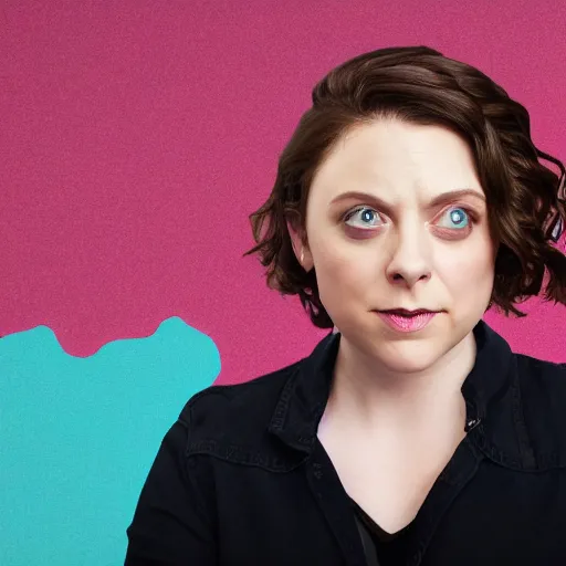 Image similar to rachel bloom holding a press conference in her head for all her negative feelings, digital art, 8 k resolution, highly detailed