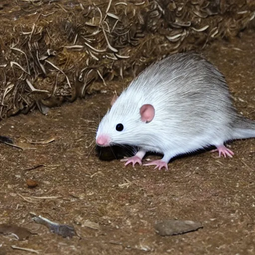 Prompt: elusive white drain rat