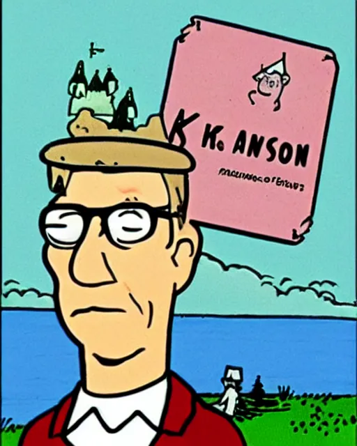 Prompt: Tove Jansson's 'King Of The Hill's Hank Hill in the style of Moomins'