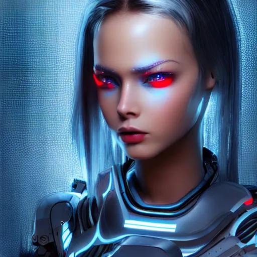 Image similar to beutiful girl cyborg, trending artstaition, unreal engine