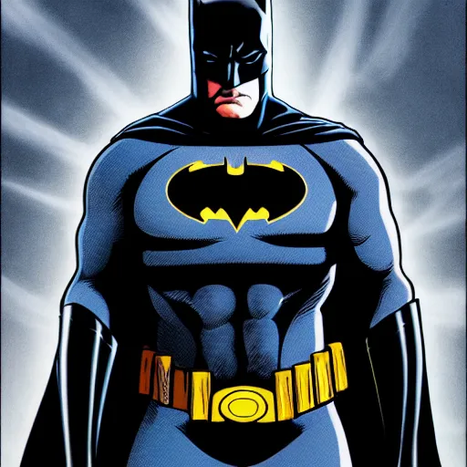 Image similar to batman looks like dwight schrute, dc comics, 4 k scan