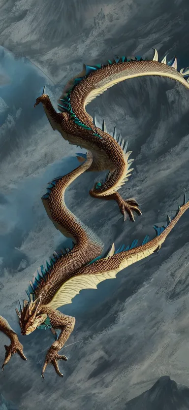 Image similar to aerial photo of dragon, side shot, by shunji dodo, 8 k resolution, high quality