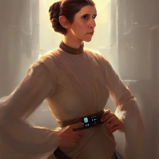 Image similar to portrait of a Princess Leia by Mandy Jurgens and Richard Schmid