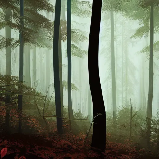 Prompt: dark forest by ilya kuvshinov, zemyata hd 8k