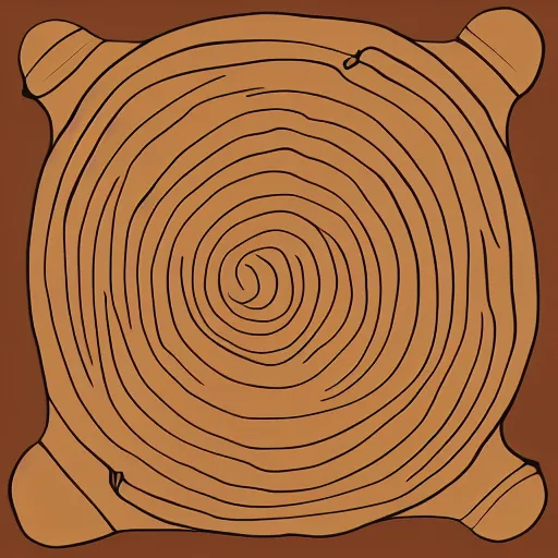 Prompt: wooden bowl emerging from log, vector art