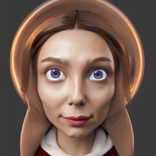 Image similar to anthropomorphic lightbulb has an elizabeth olsen face, trending on zbrush, unreal engine 5, cgsociety contest winner, intricate, detailed, 4 k quality, concept art
