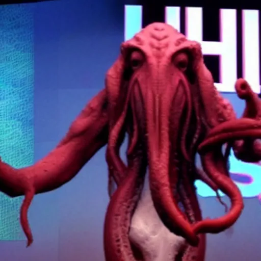 Image similar to cthulhu giving a ted talk