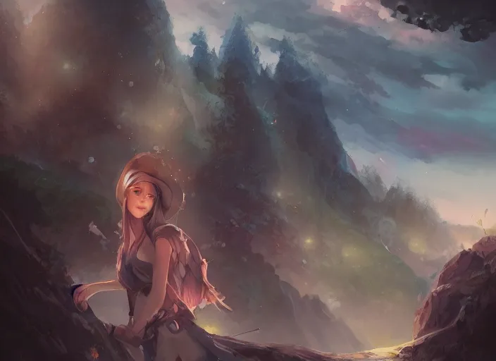 Prompt: a portrait of a character in a scenic environment by Ross Tran