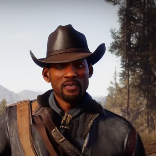 Image similar to Film still of Will Smith, from Red Dead Redemption 2 (2018 video game)