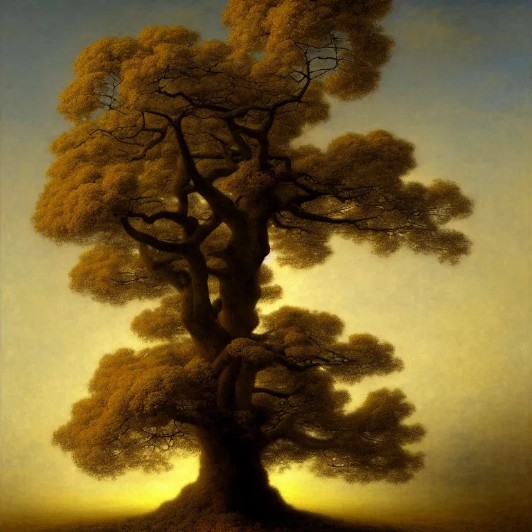 Prompt: a beautiful digital painting of a tree! of immense size, with branches! reaching the sky, by odd nerdrum and gu hongzhong. 8 k high resolution. highly detailed. 8 k resolution. vivid color hues, early spring, morning dawn, sun