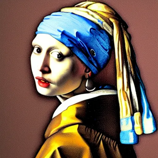 Image similar to Johnny Depp with a pearl earring by Johannes Vermeer