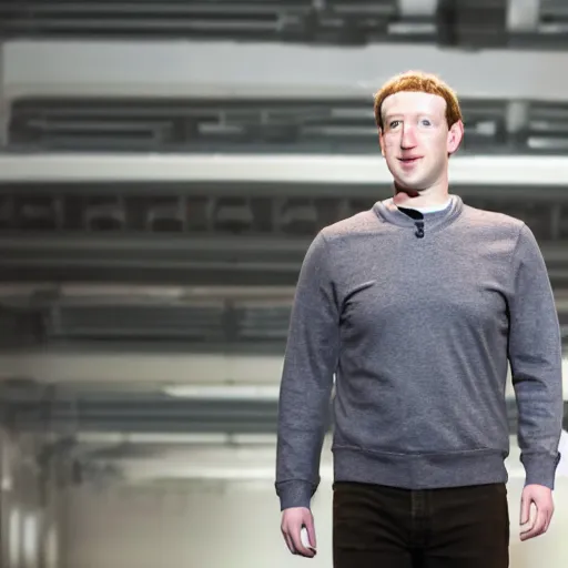 Image similar to a high-resolution photo of Mark Zuckerberg looking human