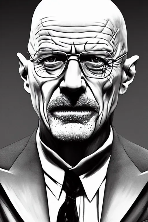 Prompt: walter white as the joker, photorealistic, highly detailed,