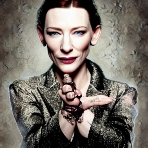 Image similar to cate blanchett , neo gothic, movie poster,