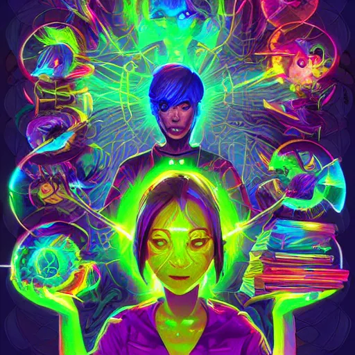 Image similar to skill magic geek inside matrix deepdream radiating a glowing aura stuff loot legends stylized digital illustration video game icon artstation lois van baarle, ilya kuvshinov, rossdraws,