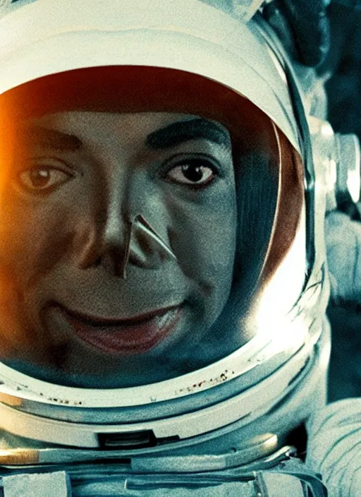 Image similar to film still of michael jackson as an astronaut in the movie the martian, full-shot, 4k