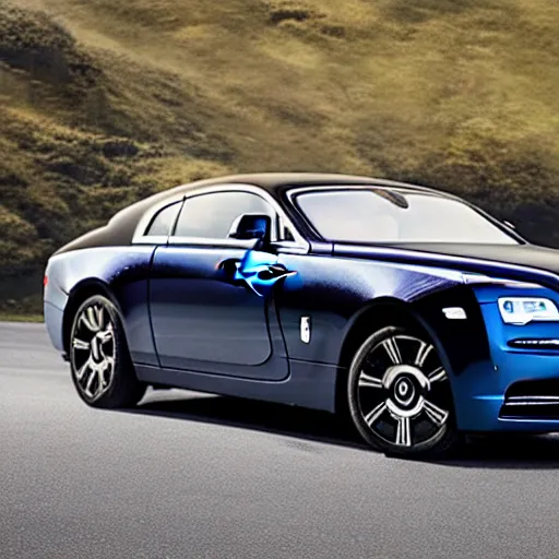 Image similar to rolls royce wraith with jet engine attached driven by muscular balding man