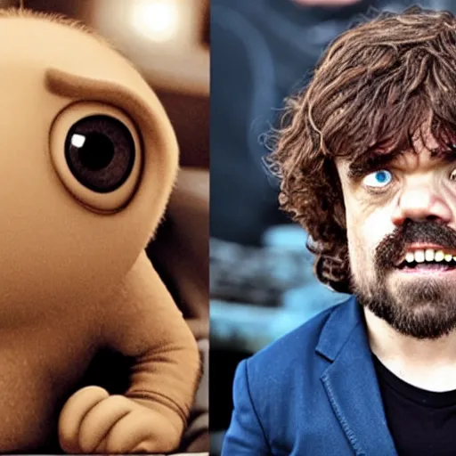 Image similar to peter dinklage as a pixar character