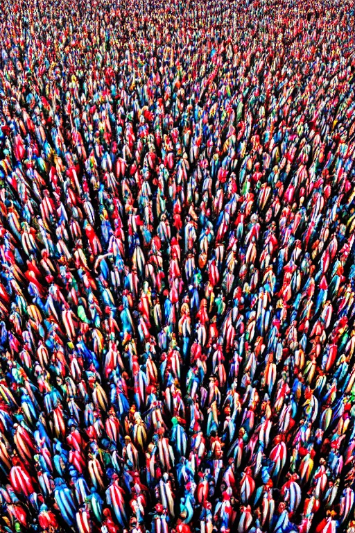 Image similar to intricate color photo of wheres waldo with thousands of people 8 k octane beautifully detailed render