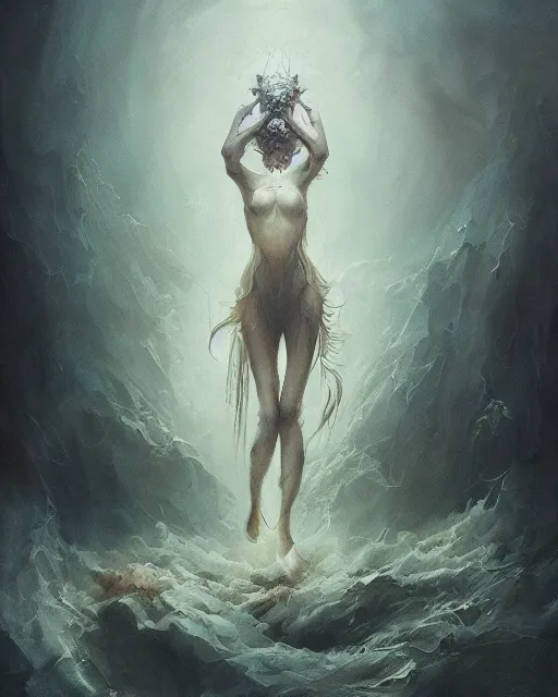 Image similar to conjuring an image from noise, by peter mohrbacher, brooke shaden, and greg rutkowski, intricate, artgerm