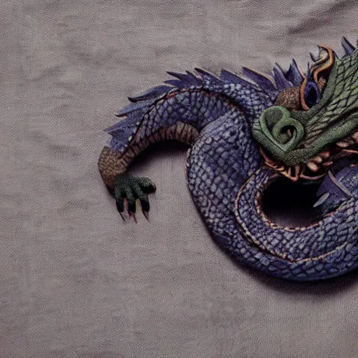 Image similar to dragon sleeping on a pile of fabric