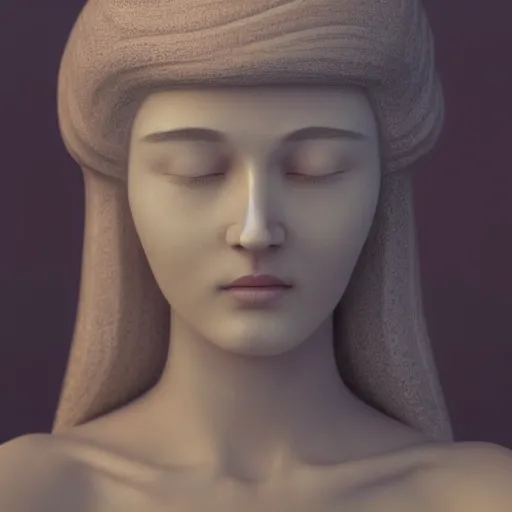 Prompt: a 3 d render of a young beautiful woman made from marble in the style of constantin brancusi, wes anderson, casual clothing, modern, artgem, portrait, kawaii hair style, pastel colors, colorful, octane render, digital painting, details, unreal engine, museum piece, long hair, dynamic light,