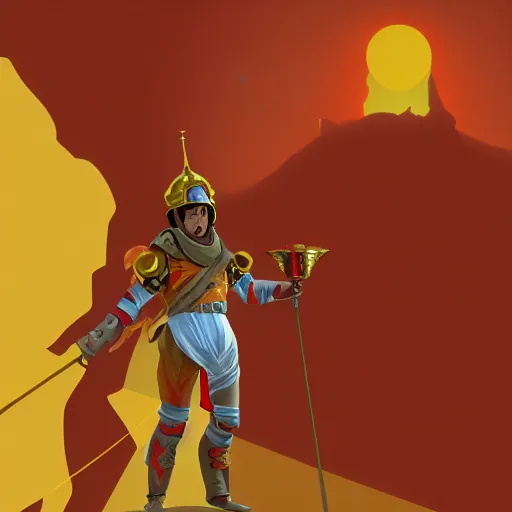 Image similar to an ultra detailed vector image of mario dressed as solaire of astora, concept art by alphonse mucha and greg rutkowski, bright red desert sands, bright yellow and red sun, octane render, liminal space